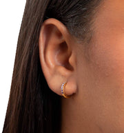 Beginnings Crystal Hoop Earrings - Gold/Purple