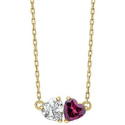 elements-gold-toi-et-moi-heart-garnet-and-topaz-9ct-gold-necklace---goldred-35460954