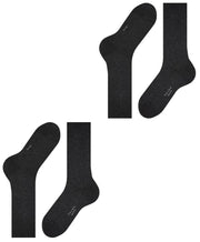 Falke Happy 2 Pack Socks - Anthra Mel Grey