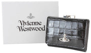 Vivienne Westwood Croc Embossed Small Frame Purse - Black