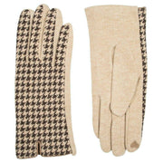 dents-touchscreen-dogtooth-design-gloves---natural-34478059