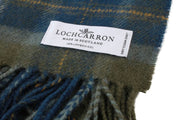 Locharron of Scotland Bowhill Scottish Borderland Lambswool Scarf - Olive Green/Navy