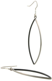 Ti2 Titanium Diamond Shaped Drop Earrings - Black