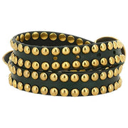 Campomaggi Ametista Stud Leather Belt - Green Bottle