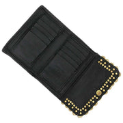 Campomaggi Felloniche Stud Coin Purse - Black/Gold