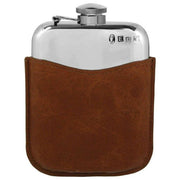 english-pewter-company-6oz-captive-top-purse-flask-and-pouch---silverbrown-34472422
