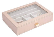 Stackers Classic Ring and Bracelet Glass Lid Drawer - Blush Pink