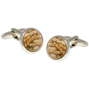 david-van-hagen-jasper-round-cufflinks---beigesilver-34497209