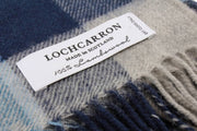 Locharron of Scotland Borders Douglas Tartan Lambswool Blanket - Grey/Blue