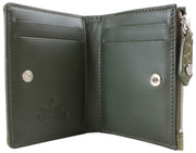 Vivienne Westwood Embossed Croc Slim Flap Card Holder Purse - Khaki