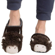 totes-toasties-novelty-applique-mule-slippers---brown-34474080