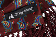 Knightsbridge Neckwear Paisley Aviator Silk Scarf - Burgundy