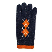 dents-argyle-marl-yarn-knitted-gloves---navypumpkin-orange-34478126