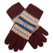 dents-jacquard-fair-isle-knitted-gloves---damson-burgundy-34478358