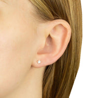 Beginnings Star Gemstone Stud Earrings - Silver