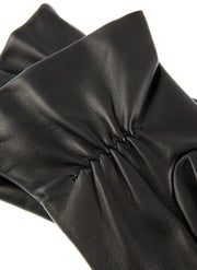Dents Evangeline Touchscreen Three-Point Cashmere Lined Leather Gloves - Black/Red