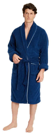 Bown of London Phoenix Towelling Dressing Gown - Navy