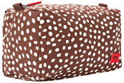 Roka Mayfair Small Cotton Canvas Wash Bag - Brown Dot