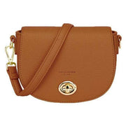 David Jones Small Full Flap Turnlock Across Body Bag - Cognac