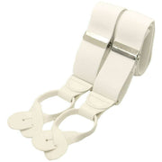 David Van Hagen Rolled Leather End Braces - White