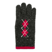 dents-argyle-marl-yarn-knitted-gloves---charcoalfuchsia-pink-34478098