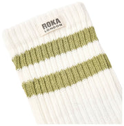 Roka Windsor Stripe Crew Socks - Avocado Green