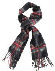 Locharron of Scotland Bowhill Stewart Modern Lambswool Scarf - Black