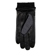 Dents Amesbury Touchscreen Flannel and Leather Gloves - Charcoal Grey/Black
