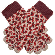 Dents Animal Print Gloves - Plum Purple