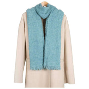 Dents Boucle Fringe Scarf - Duck Egg Blue