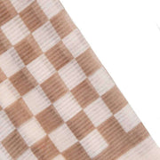 Dents Checkerboard Check Lightweight Scarf - Taupe Brown