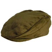 Dents Corduroy Flat Cap - Olive Green