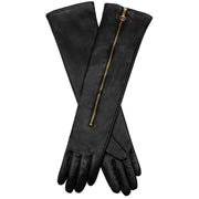 Dents Darcie Long Zip Leather Gloves - Black