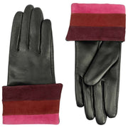 Dents Elodie Touchscreen Leather Gloves - Black/Pink