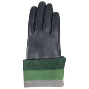 Dents Elodie Touchscreen Leather Gloves - Navy/Green