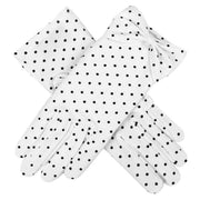 Dents Eugenie Spotted Cuff Bow Cotton Gloves - White/Black