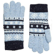 Dents Fair Isle Jacquard Design Knitted Gloves - Cornflower Blue