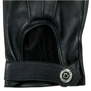 Dents Geneva Watch Keyhole Leather Driving Gloves - Black