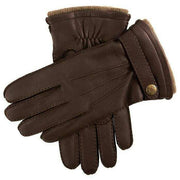 Dents Gloucester Cashmere-Lined Leather Gloves - Bark Brown