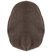 Dents Grafham Herringbone Tweed Flat Cap - Chocolate Brown