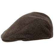 Dents Grafham Herringbone Tweed Flat Cap - Chocolate Brown