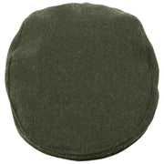 Dents Grafham Herringbone Tweed Flat Cap - Forest Green