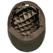 Dents Grafham Herringbone Tweed Flat Cap - Forest Green