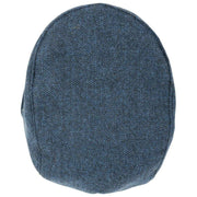 Dents Grafham Herringbone Tweed Flat Cap - Marine Navy
