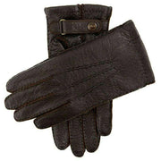 Dents Hampton Heritage Cashmere-Lined Peccary Leather Gloves - Bark Brown