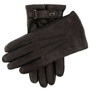 Dents Hampton Heritage Cashmere-Lined Peccary Leather Gloves - Black