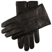 Dents Hastings 3 Point Fleece-Lined Leather Gloves - Black