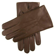 Dents Hastings 3 Point Fleece-Lined Leather Gloves - Brown