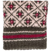 Dents Jacquard Fair Isle Knitted Gloves - Pink/Charcoal Grey