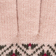 Dents Jacquard Fair Isle Knitted Gloves - Pink/Charcoal Grey